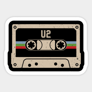 Personalized U2 Name Birthday Vintage Cassette Tape Sticker